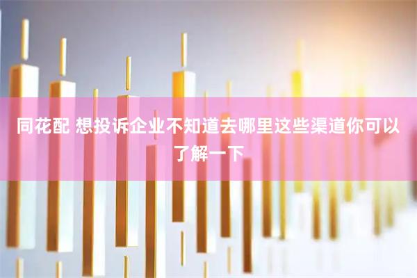 同花配 想投诉企业不知道去哪里这些渠道你可以了解一下
